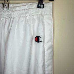White Champion Tear Off Pants